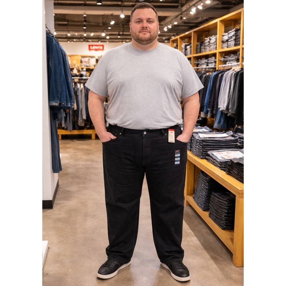 Levis 550 Relaxed Fit Black Jeans Mens Big and Tall 50x30 100% Cotton NWT